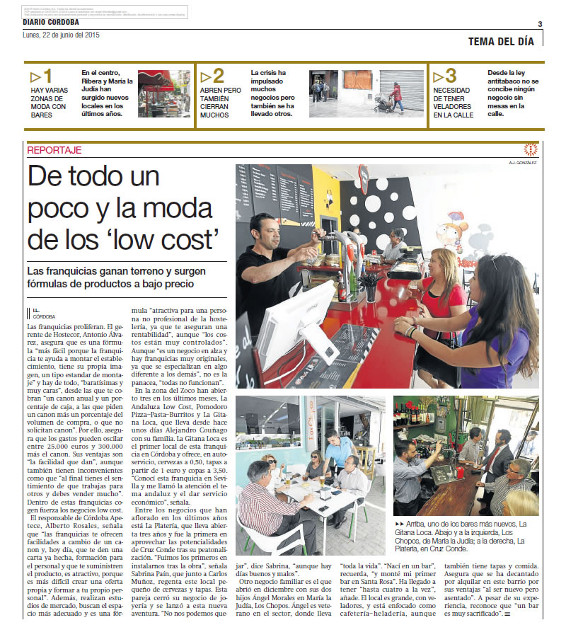 La Gitana Loca en el Diario de Córdoba